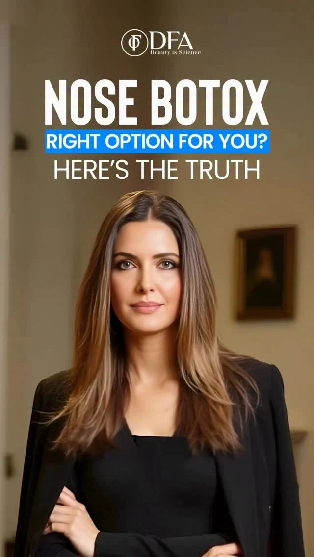 Thinking about Nose Botox? 
Is it hype or truly helpful? Dr. Fazeela breaks down the truth—no filters, just facts.

(nose botox, nose fillers, beauty, facial rejuvenation)
#NoseBotox #TruthWithDrFazeela #BeautyDecoded #DFAClinic #NonSurgicalNoseJob